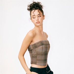 NWT With Jéan Carla Corset Top- Plaid